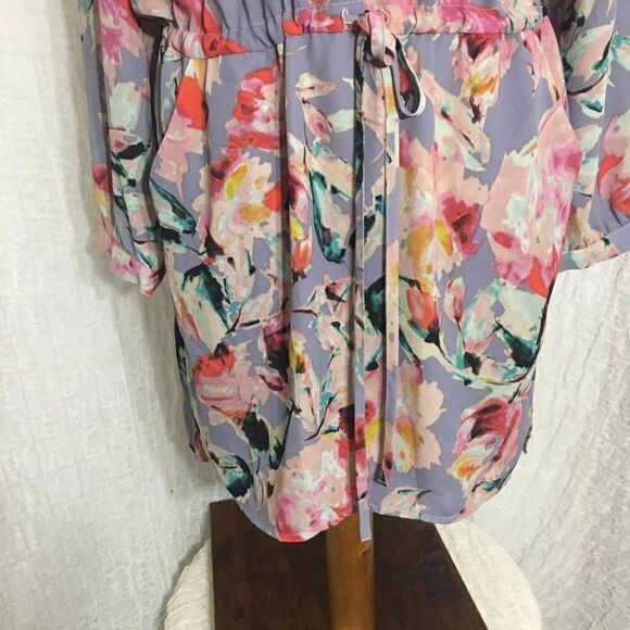 Eight-Sixty Lavender Floral Mini Dress Size Large - Picture 7 of 12